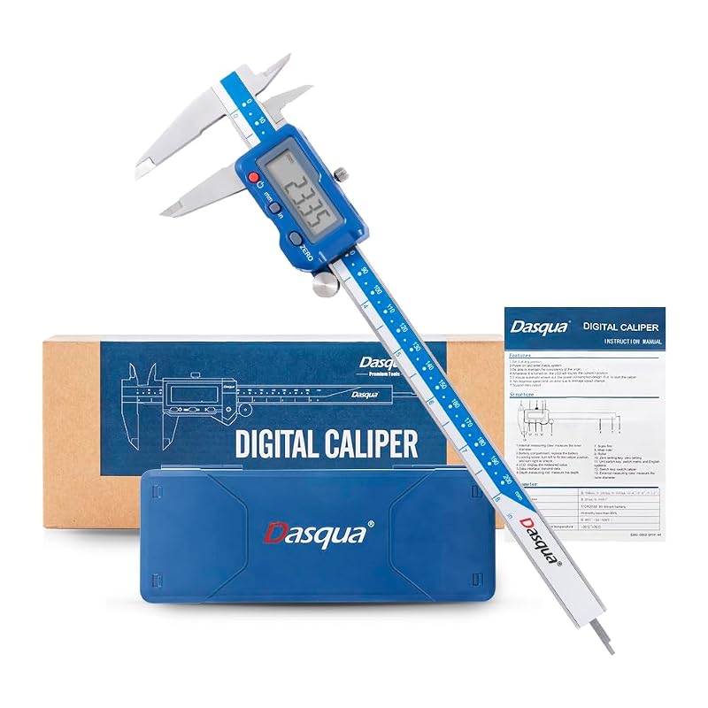 Dasqua 8 Inch Stainless Steel Digital Caliper with Dual Chip Accuracy
