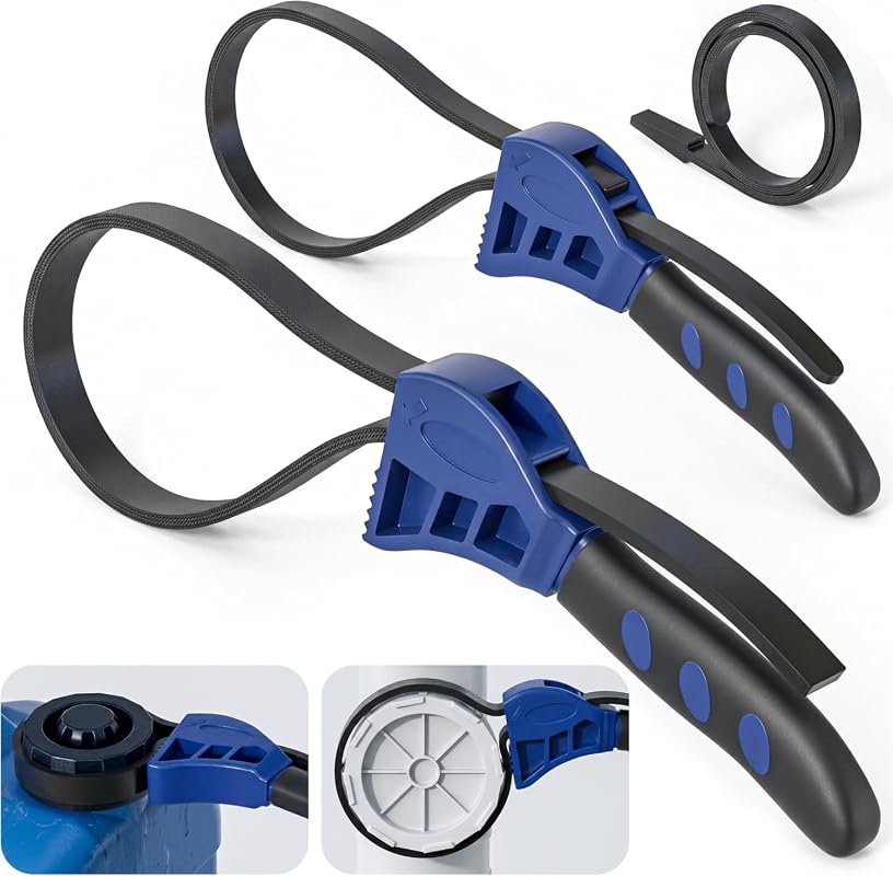 2-Pack Adjustable Rubber Strap Wrench