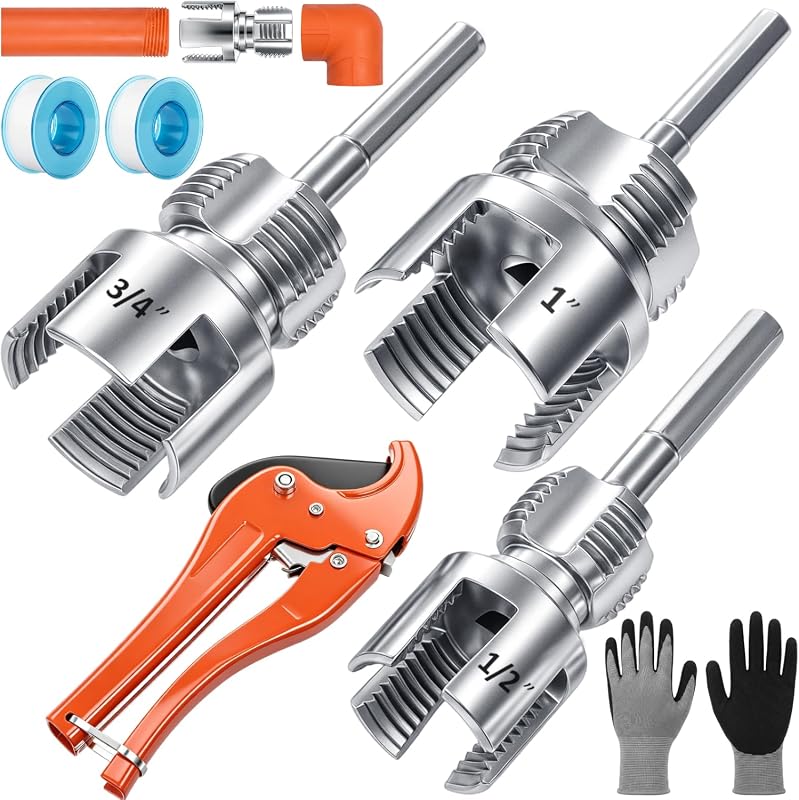 4-in-1 Water Pipe Wrench and Threader Tool Kit