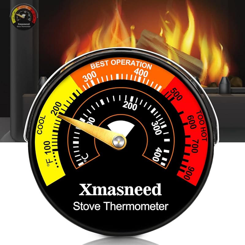 Magnetic Wood Stove Thermometer, Accurate Stove Top Heat Indicator