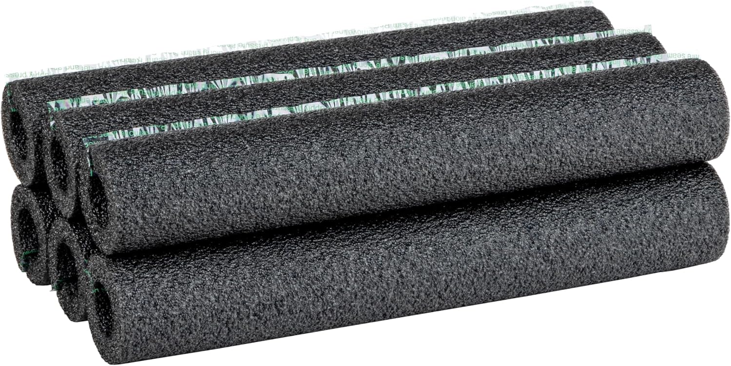 Duck Brand Black Foam Pipe Covers, 0.75-Inch by 1-Foot Insulation Stic