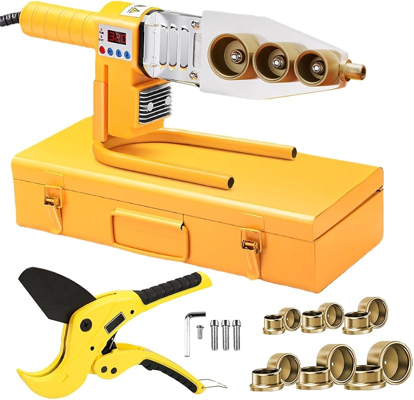 DUEBEL 110V Plastic Welder Machine 1500W Handheld Electric Pipe Welding Tool Kit with Cutter