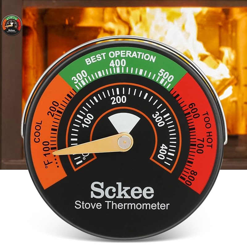 Magnetic Stove Temperature Gauge for Wood, Gas, and Pellet Stoves