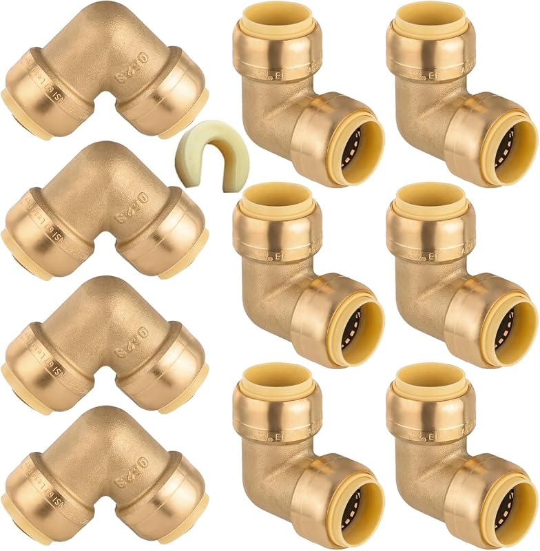 HeSun 10 Piece 1/2 Inch x 1/2 Inch Push-fit 90 Degree Elbow Plumbing F