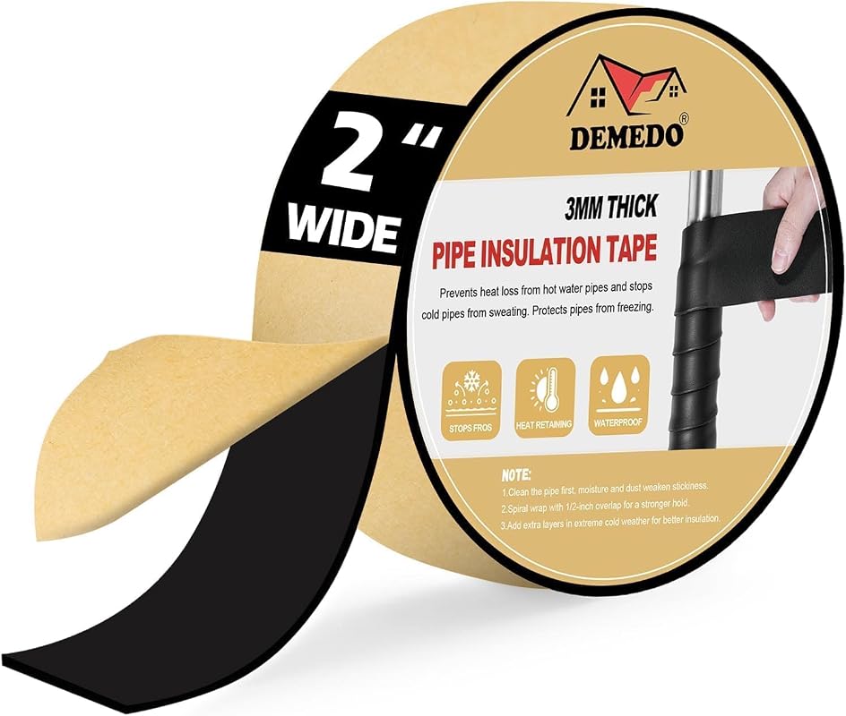 Black Self-Adhesive Foam Pipe Insulation Tape and HVAC AC Line Heat Wr
