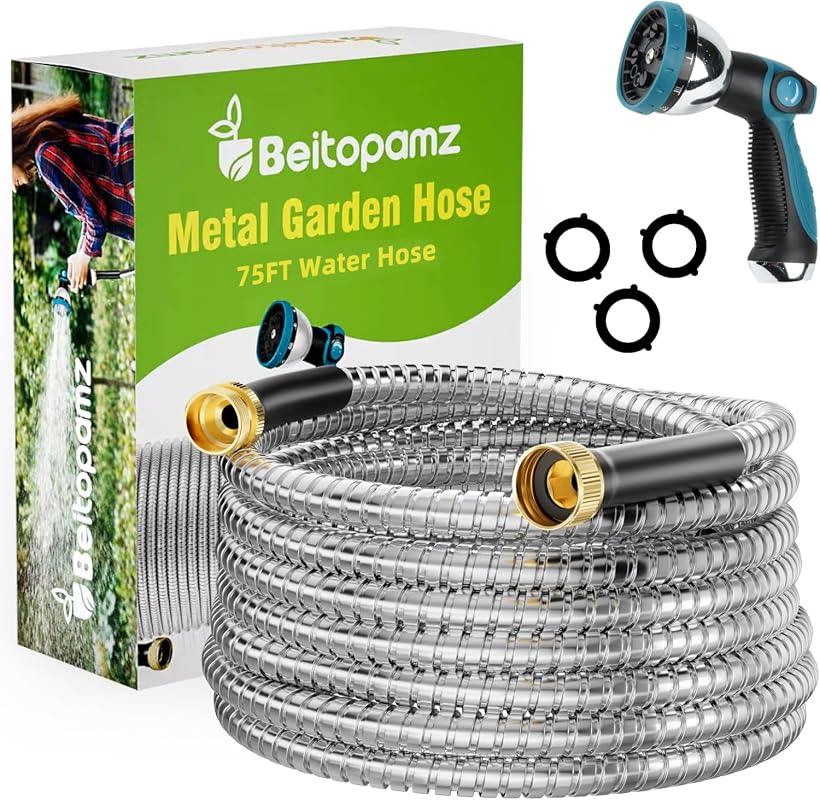 75 ft Metal Garden Hose Constructed from Stainless Steel
