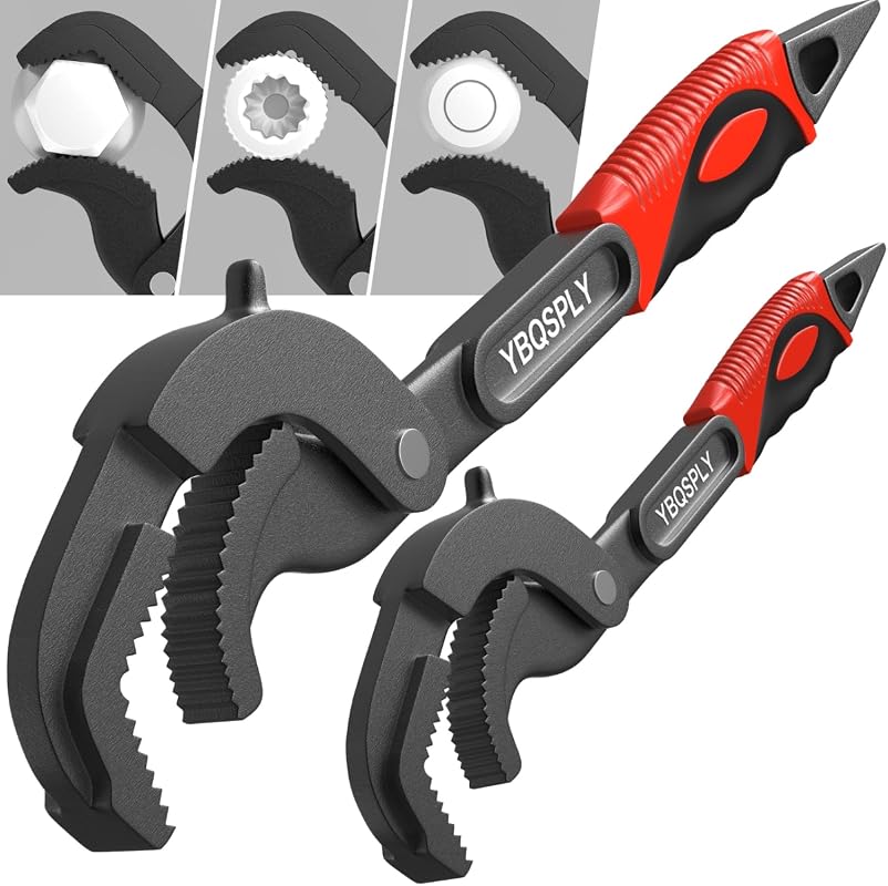 Professional 2-Piece Self-Adjusting Pipe Wrench Set for Standard and I