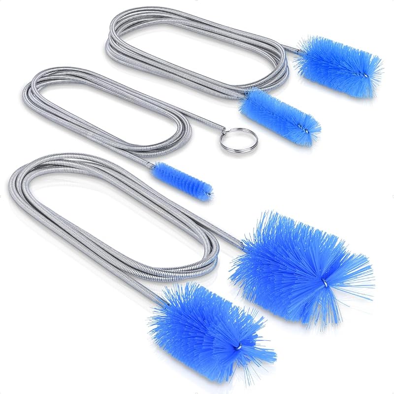 Premium Flexible Long Drain Brush Set with Stainless Steel Tube Cleane