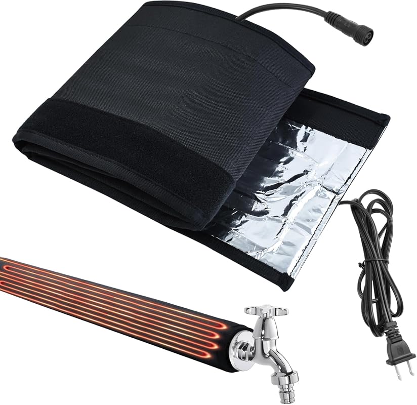Water Pipe Heat Blanket Featuring 39 by 7 Inch Faucet Heater Tape with Long Power Cable