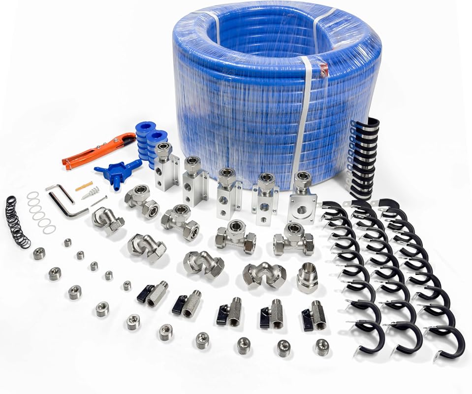 3/4 Inch ID x 200 Feet Compressed Air Piping System with HDPE Tubing a