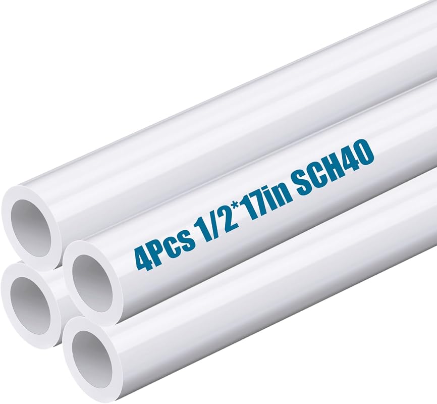4 Pack 1/2 Inch Schedule 40 PVC Pipe