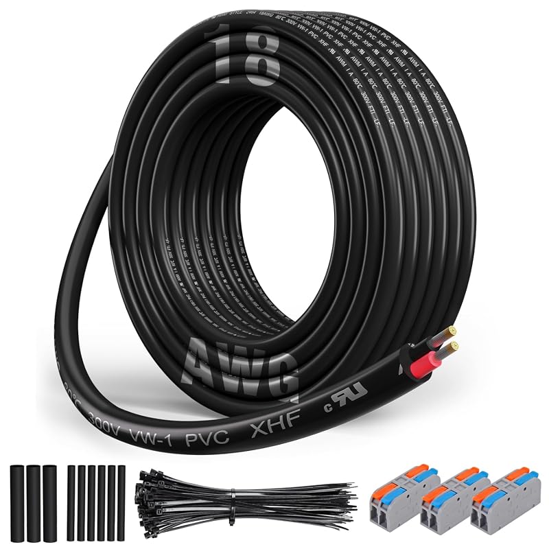 XHF UL Listed 18 Gauge 2 Conductor Tinned Copper Stranded PVC Electric