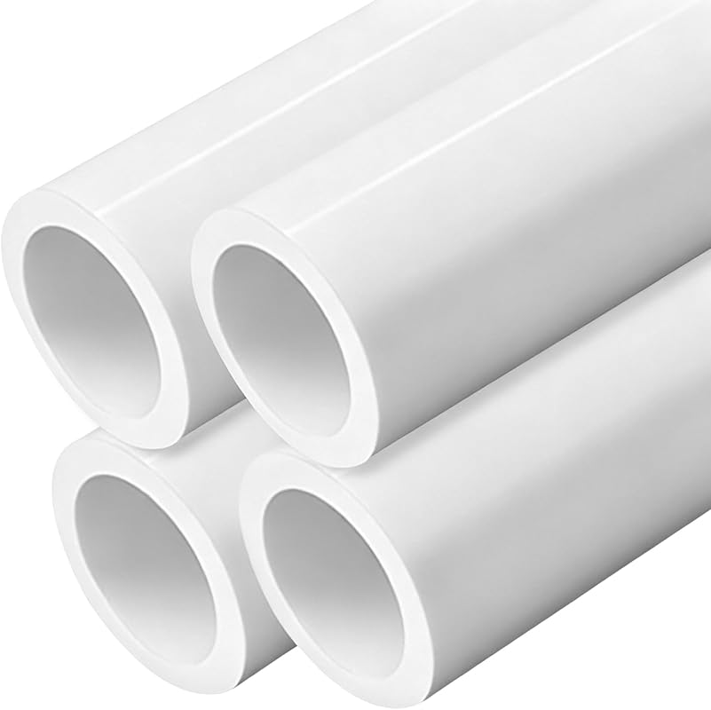 LESSO 4 Pieces 1-1/2 Inch White PVC Pipe, 39 Inches Length, Schedule 4
