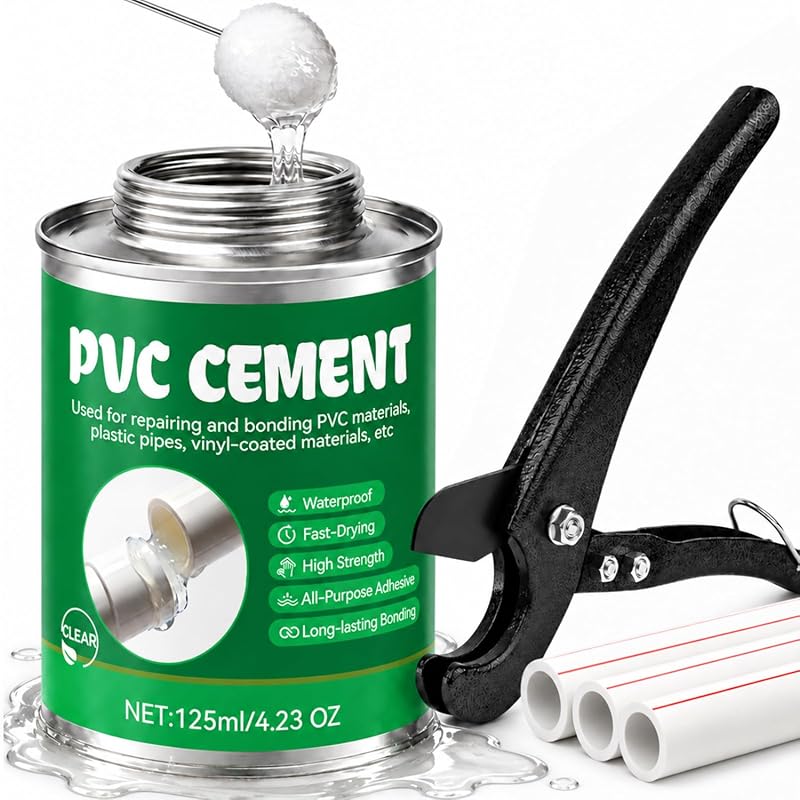 JAOJAO PVC Pipe Cement and Pipe Cutter Set with Seamless and Reliable