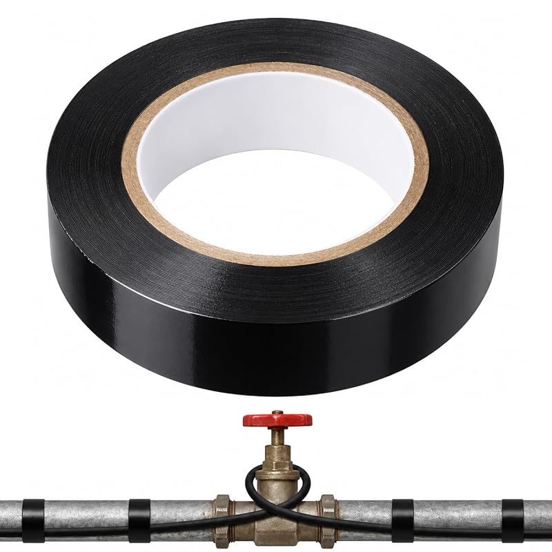 Black PVC Pipe Insulating Tape, 66Ft Waterproof Wiring Insulation Tape
